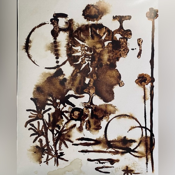 d.Krumbach Other - Abstract Art unique Coffee Painting Print 16“X 20” Coffee decor